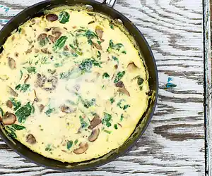 Low-fat Crustless Spinach Mushroom Quiche