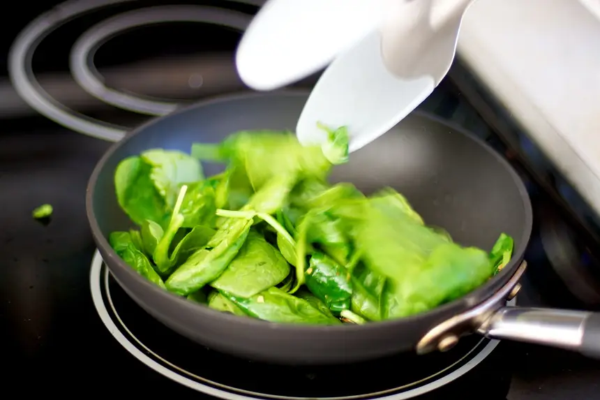 Stir in the spinach,