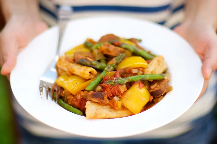 Asparagus, Sausage & Pepper Pasta