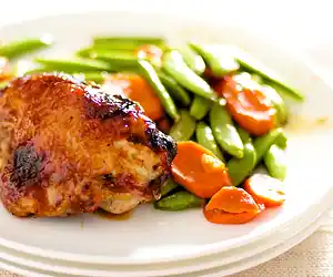 Orange-Hoisin Glazed Roasted Chicken & Vegetables