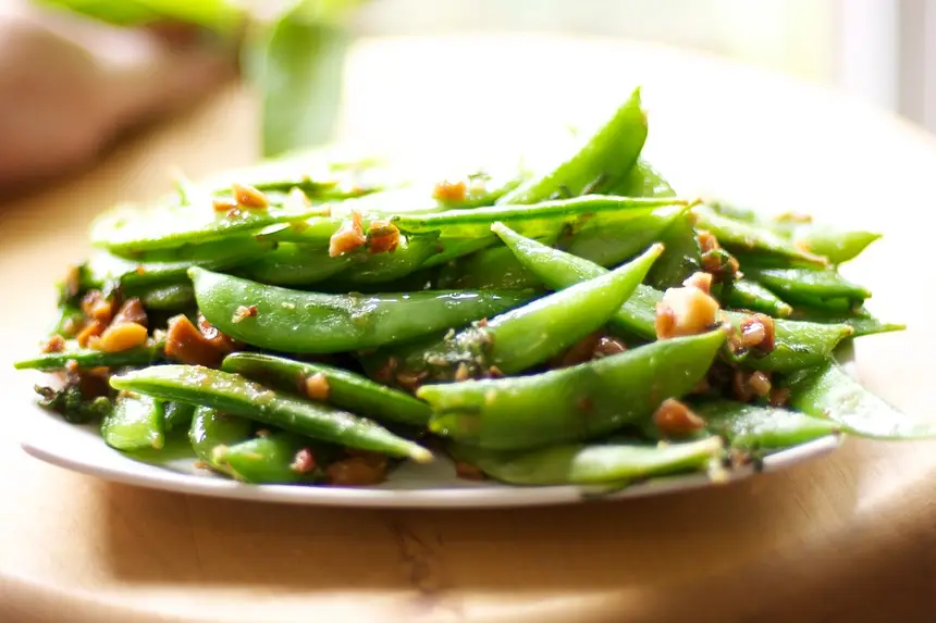 Sugar Snap Peas with Browned Butter, Hazelnuts & Sage