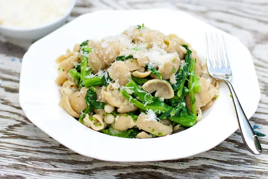 Broccoli Rabe (Rapini) & Pasta with White Bean & Anchovy Sauce