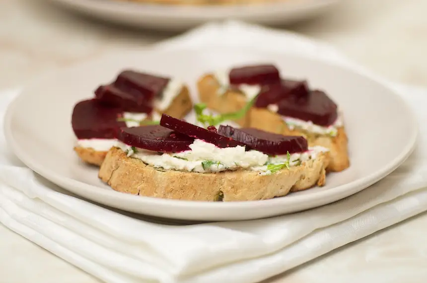 Beet & Goat Cheese Crostini