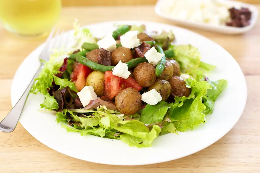 Roasted New Potato Salad with Basil Vinaigrette