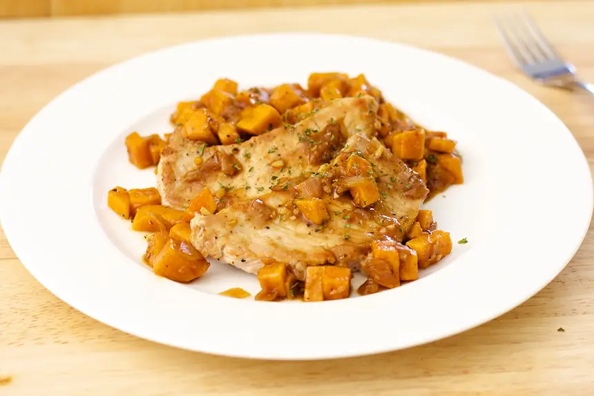Sweet-Sour Pork Chops & Sweet Potatoes
