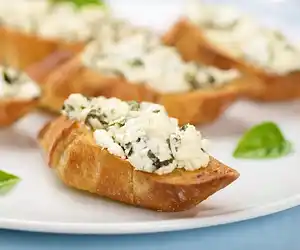 Basil Goat Cheese Crostini