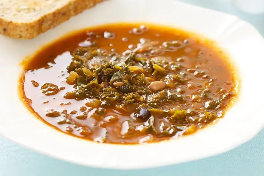 Cannellini Bean Soup with Kale & Garlic-Olive Oil Crostini