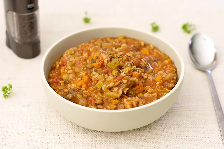 Favorite Brown Rice & Lentil Stew