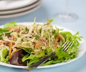 Mixed Vegetable Salad with Maple, Soy Sauce & Mustard Vinaigrette