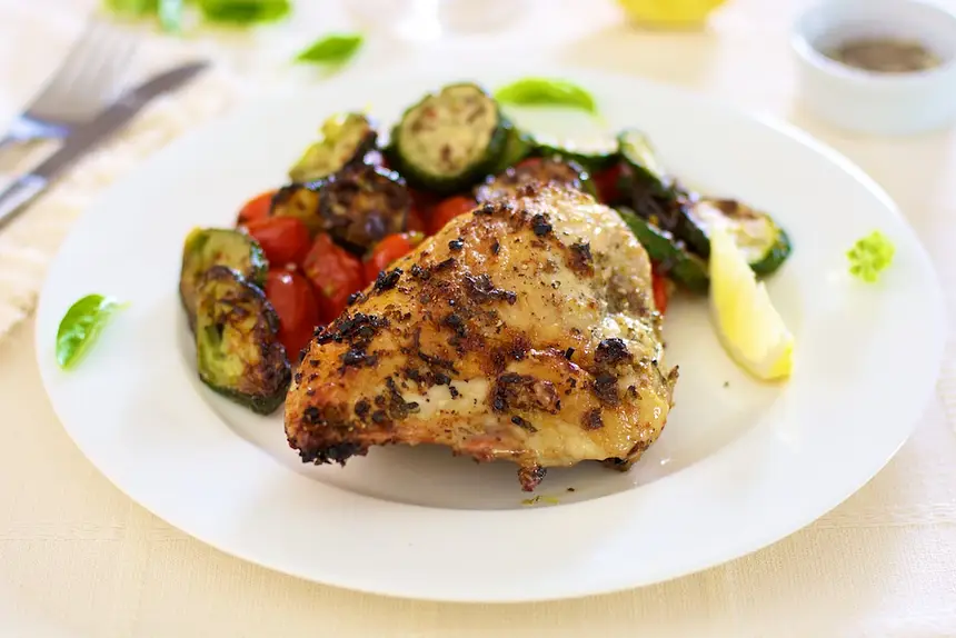 Roasted Garlicky Basil & Lemon Zest Chicken