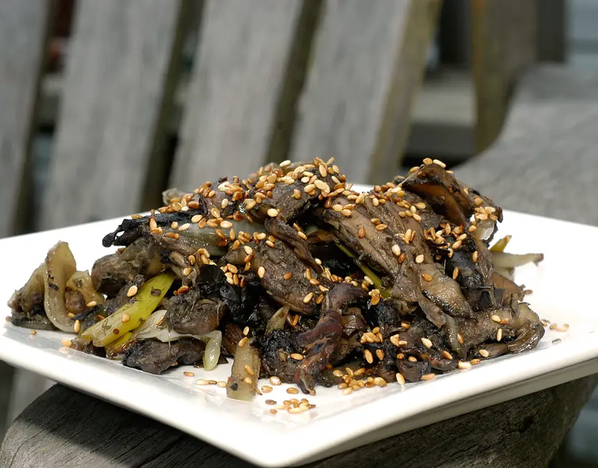Sesame Roasted Mushrooms & Scallions