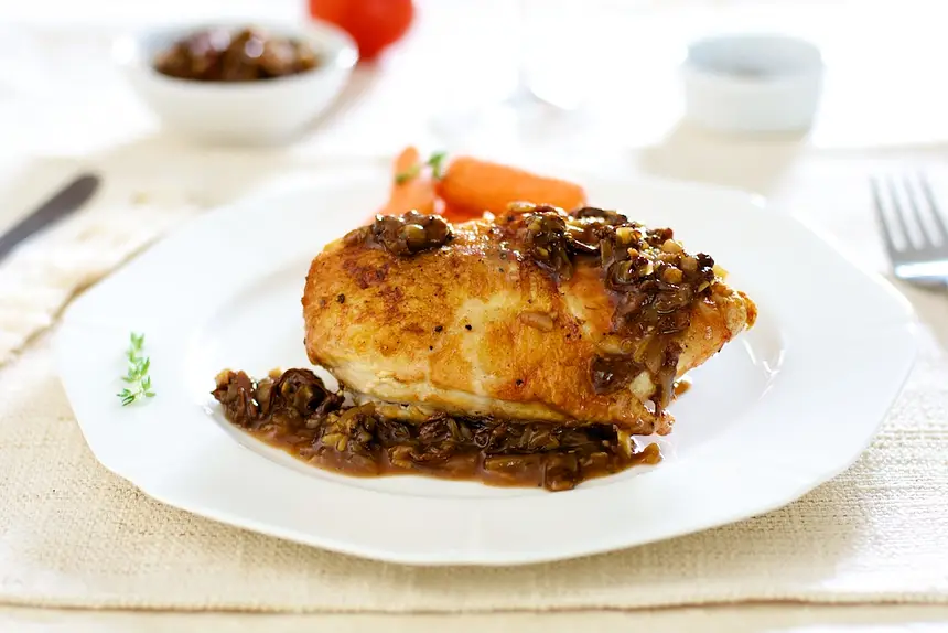 Thyme-Roasted Chicken Breast with Morel-Madeira