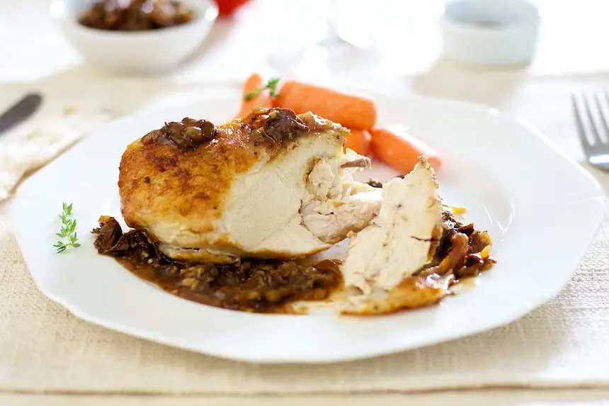 Thyme-Roasted Chicken Breast with Morel-Madeira
