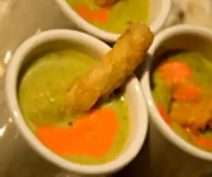 Puree of Asparagus Soup with Parmesan Twist