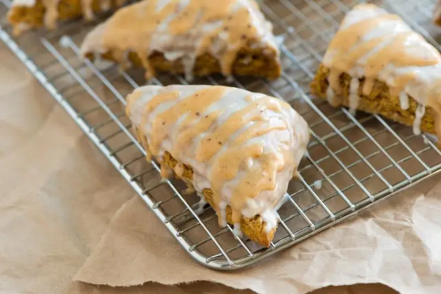 Pumpkin Scones with Two Glaze