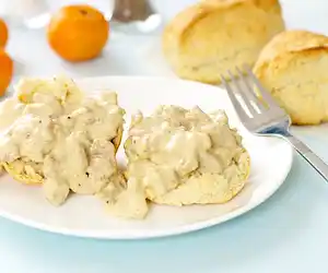 American Biscuits with Sausage & Gravy