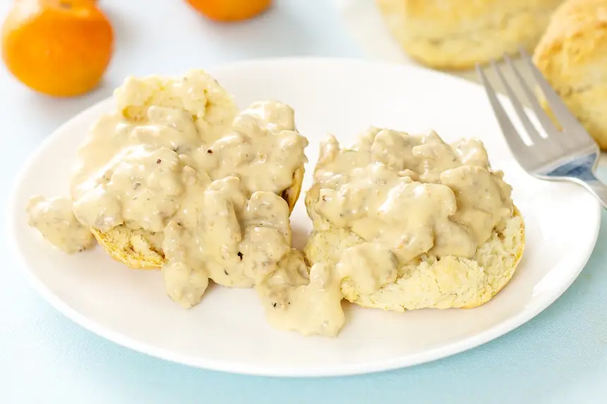American Biscuits with Sausage & Gravy