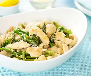 Asparagus Chicken Pasta with Parmesan