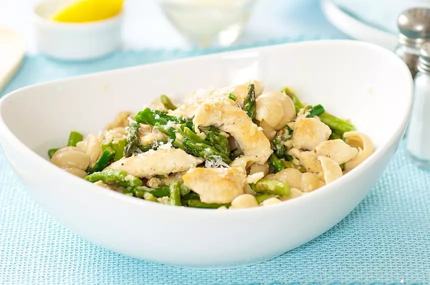 Asparagus Chicken Pasta with Parmesan