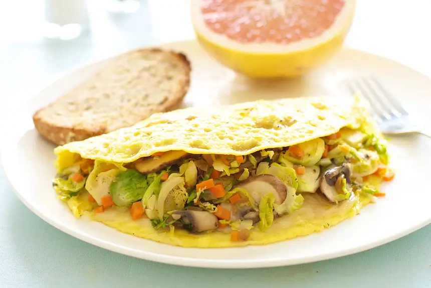 Brussels Sprouts & Mushroom Omelet