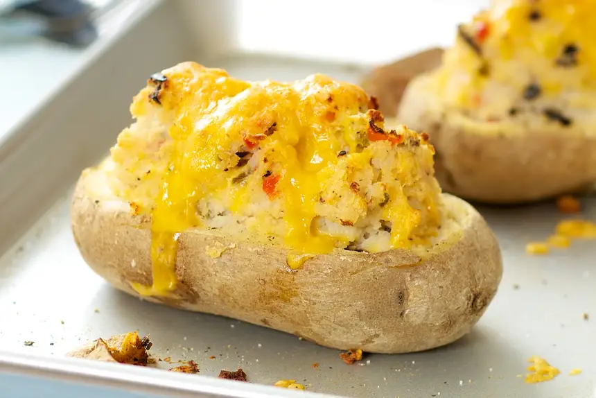 Twice-Baked Potatoes with Cheese & Chilies