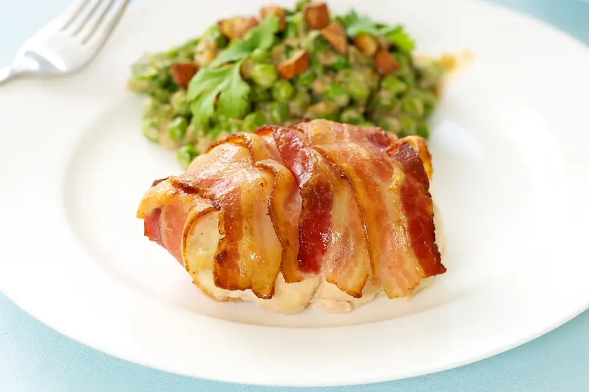 Chicken Breasts, Cream Cheese Stuffed & Wrapped with Bacon