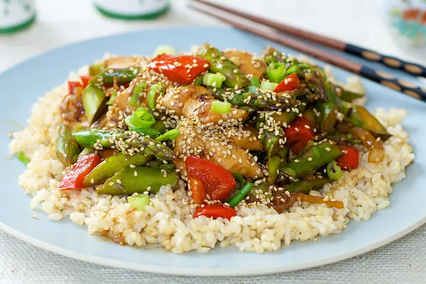 Chicken, Asparagus & Red Pepper