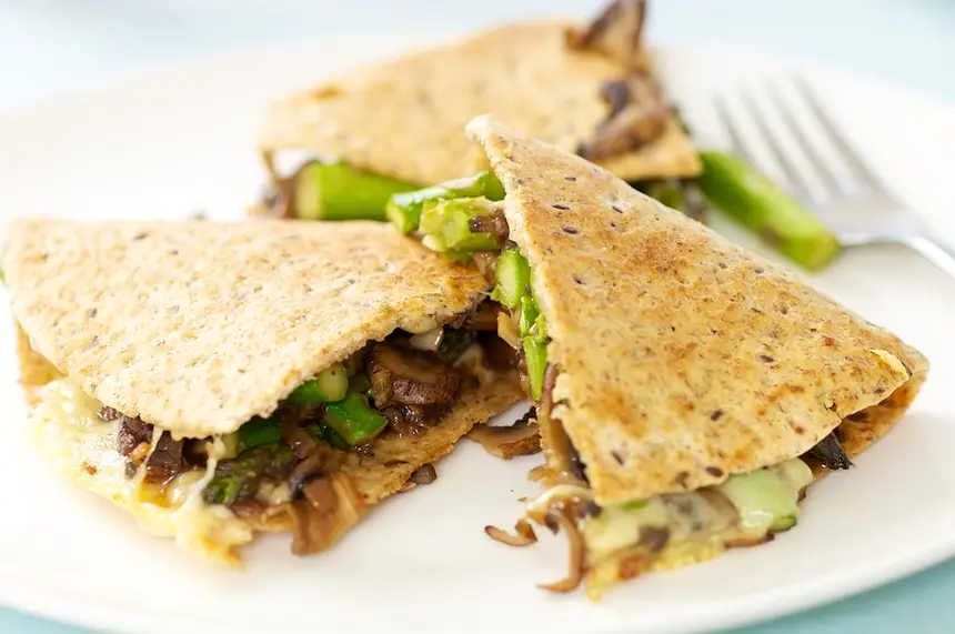 Asparagus Mushroom Quesadilla