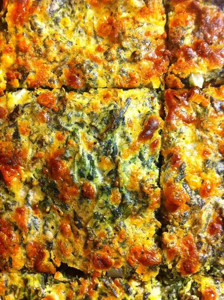 Bacon & Cheddar Spinach Squares