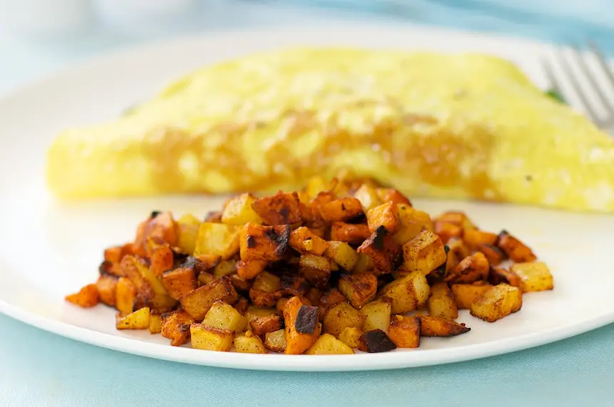 Homemade Potato & Sweet Potato Hash-browns 