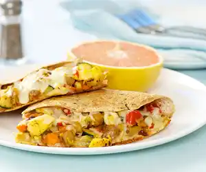 Zucchini, Sweet Potato & Red Bell Pepper Quesadillas 