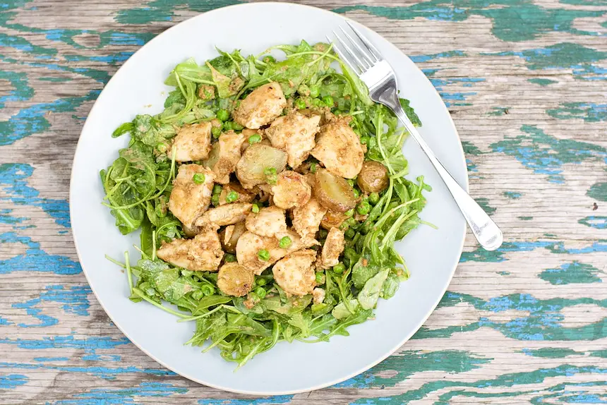 Mâche & Chicken Salad with Honey Tahini Dressing