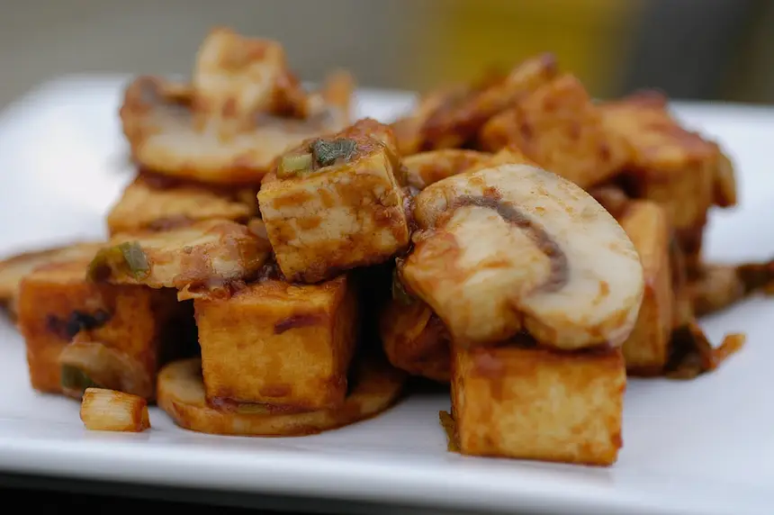 Sichuan Stir-fry Tofu with Mushrooms
