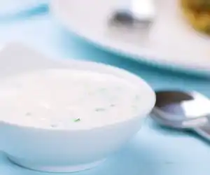 Mini Quinoa Pancakes with Lemon Yogurt Sauce