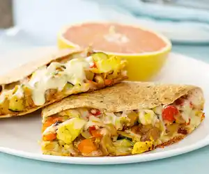 Sweet Potato, Zucchini & Tomato Quesadillas