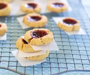 Christmas Lemon Raspberry Thumbprint Cookies