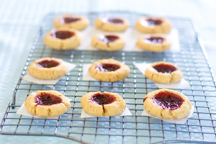Christmas Lemon Raspberry Thumbprint Cookies