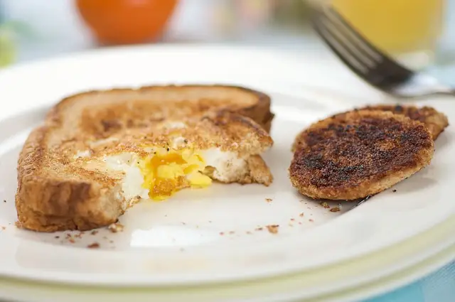 Egg in the Hole with Extra Cinnamon on the Hole!