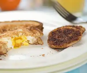 Egg in the Hole with Extra Cinnamon on the Hole!