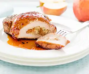 Glazed Apple-Stuffed Pork Chops