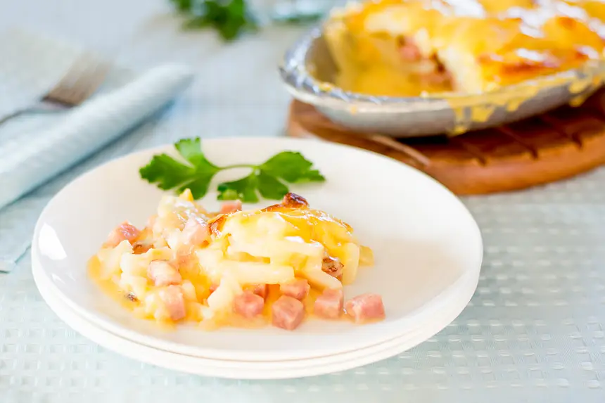Ham & Cheese Potatoes Au Gratin