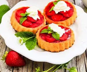 Fresh Strawberry & Citrus Mascarpone Tart with Port Glaze