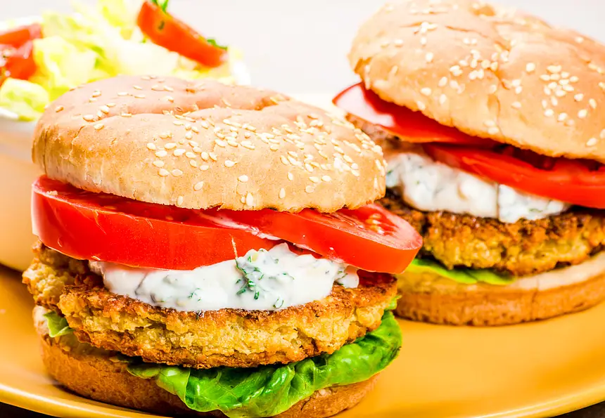 Chickpea Burgers & Tahini Sauce