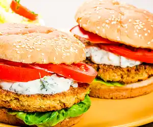 Chickpea Burgers & Tahini Sauce