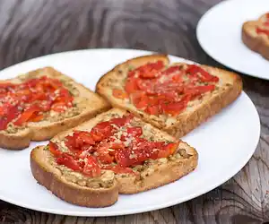 Roasted Red Pepper Cheese Toasts