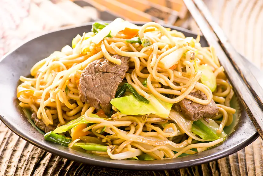 Stir Fry Beef & Bok Choy with Noodles