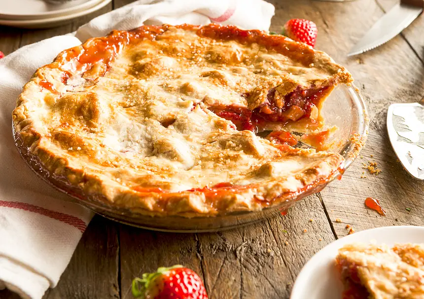 Favorite Glazed Strawberry-Rhubarb Pie