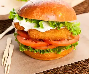 Seafood Burgers with Basil Tartar Sauce