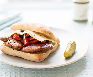 Balsamic Glazed Chicken & Bell Pepper Sandwiches