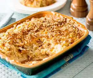 'Cracker Barrel' Hashbrown Casserole with French Onion Topping